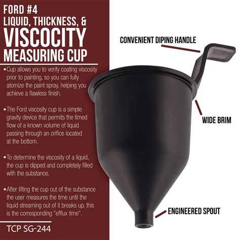 liquid thickness viscosity measuring cup|ford cup viscosity calculation.